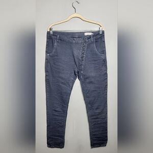 NWOT ANTIGO Pants Size 28 Israeli Designer Boutique Assymetric Button Fly Boho